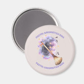 Pastel Broomstick Ride Magnet (Vorderseite/Rückseite)