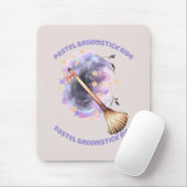 Pastel Broomstick Ride Mousepad (Mit Mouse)
