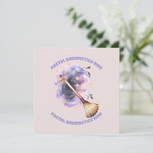 Pastel Broomstick Ride - Whimsical Witz Broom