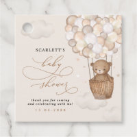 Pastel Brown Bear Heißluftballon Babydusche