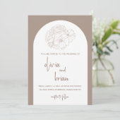 Pastel Brown Minimalistisch Wedding Einladung (Stehend Vorderseite)