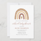 Pastel Brown Rainbow Gender Reveal Baby Shower Einladung (Vorderseite)