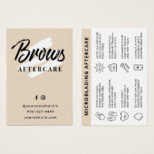 Pastel Brows Aftercare PMU Brow Instructions Card (Vorne & Hinten)
