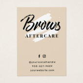 Pastel Brows Aftercare PMU Brow Instructions Card (Vorderseite)