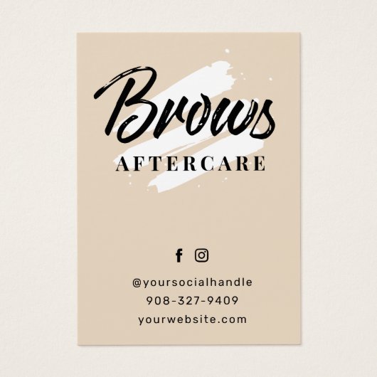 Pastel Brows Aftercare PMU Brow Instructions Card (Vorderseite)