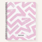Pastel Brush Lines Geometrisches Muster Personalis Notizblock (Vorderseite)