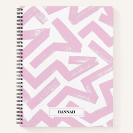 Pastel Brush Lines Geometrisches Muster Personalis Notizblock