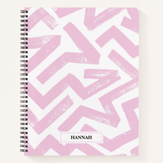 Pastel Brush Lines Geometrisches Muster Personalis Notizblock (Vorderseite)