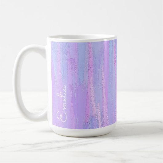 Pastel Brush Strokes Personalisiert Kaffeetasse (Links)