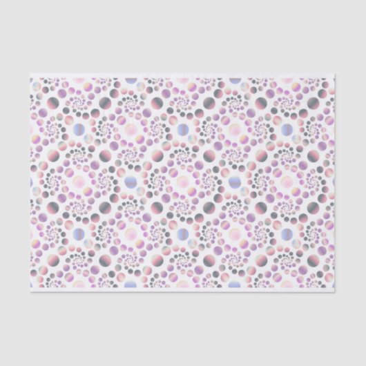 Pastel Bubbles Spiralmuster Seidenpapier (Vorderseite)