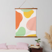 Pastel Bubbles Wandteppich Mit Holzrahmen (Schlafzimmer)