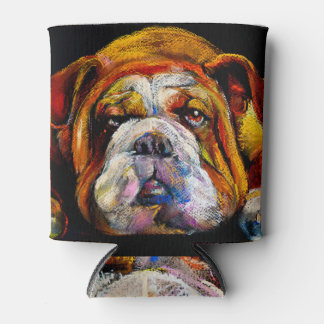 Pastel Bulldog, modernes künstlerisches Portrait. Dosenkühler