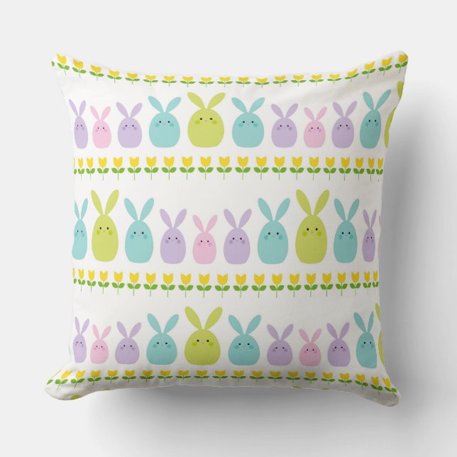 Pastel Bunnies Kissen (Vorderseite)