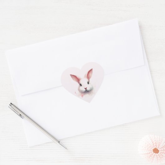 Pastel Bunny Bliss - Heart Shaped Sticker (Umschlag)