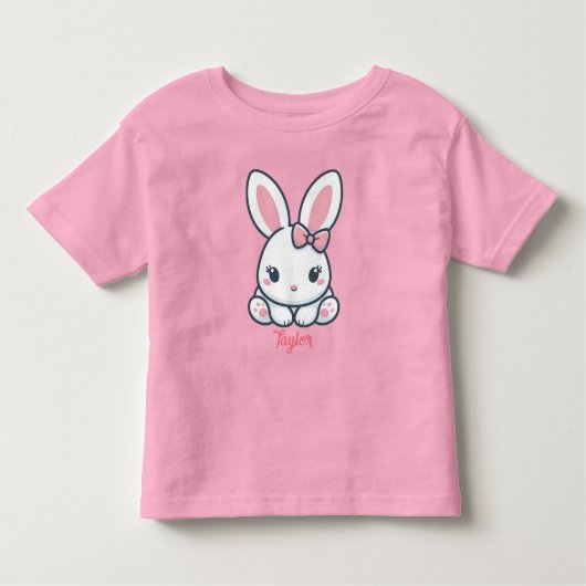 Pastel Bunny Charm Kleinkind T-shirt (Vorderseite)