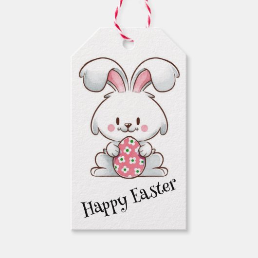 Pastel Bunny Elegance Geschenkanhänger (Vorderseite)