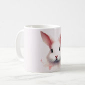 Pastel Bunny Face Tasse: Niedlich & gemütlich rosa Kaffeetasse (Vorderseite Links)