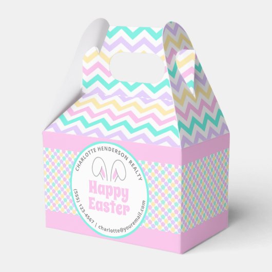 Pastel Bunny Oars Happy Oaster Gastgeschenk Box Geschenkschachtel (Vorderseite)