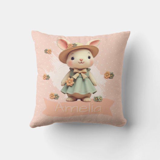 Pastel Bunny Rabbit Kissen (Rückseite)