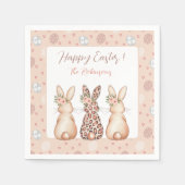 Pastel Bunny Trio Festlicher Brauch Serviette (Vorderseite)