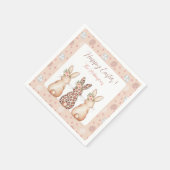 Pastel Bunny Trio Festlicher Brauch Serviette (Ecke)