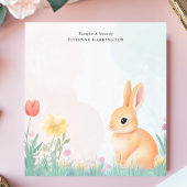 Pastel Bunny und Wildblume Personalisiert Notizblock