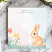 Pastel Bunny und Wildblume Personalisiert Notizblock