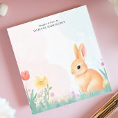 Pastel Bunny und Wildblume Personalisiert Notizblock
