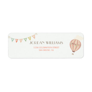 Pastel Bunting & Hot Air Balloons Erster Geburts