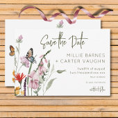 Pastel & Burgundy Blooms Blumenblumen Moderne Hoch Save The Date