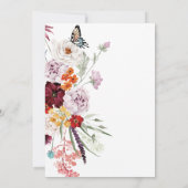 Pastel & Burgundy Blooms Blumenpaare Dusche Einladung (Rückseite)