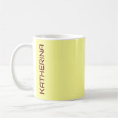 Pastel Buttercup Solid Color Personalisiert Kaffeetasse (Links)