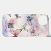Pastel Butterfets Business oder Personal QR Code Case-Mate iPhone Hülle (Rückseite (Horizontal))