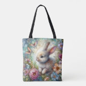 Pastel Butterfliegen Niedlich Bunny Floral Garden Tasche (Rückseite)