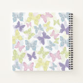 Pastel Butterflies 8.5" x 8.5" SpiralNotebook Notizblock (Rückseite)