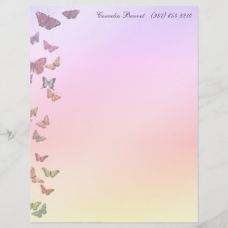Pastel Butterflies Briefbogen