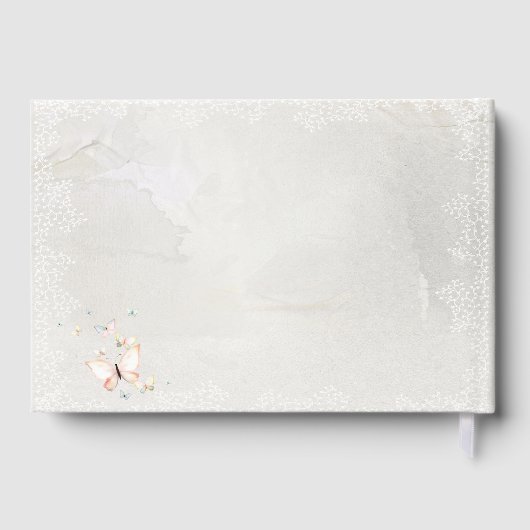 Pastel Butterflies Design, Wedding Gästebuch (Rückseite)