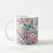 Pastel Butterflies & Glitzer Blumenfreude Kaffeetasse (Links)