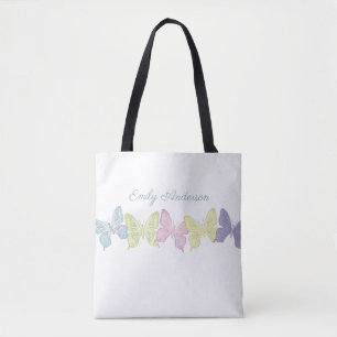 Pastel-Butterflies-Muster - All-Over-Print-Totbeut Tasche