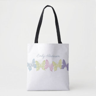 Pastel-Butterflies-Muster - All-Over-Print-Totbeut Tasche