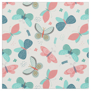 Pastel Butterflies Stoff