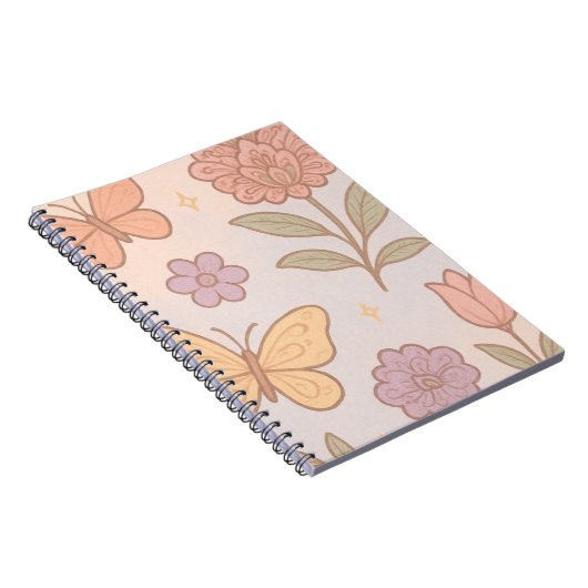 Pastel Butterfly-Blume Notizblock (Rechte Seite)