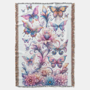 Pastel Butterfly Cosy Blanket Decke