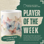 Pastel Butterfly Design Keramik Tasse