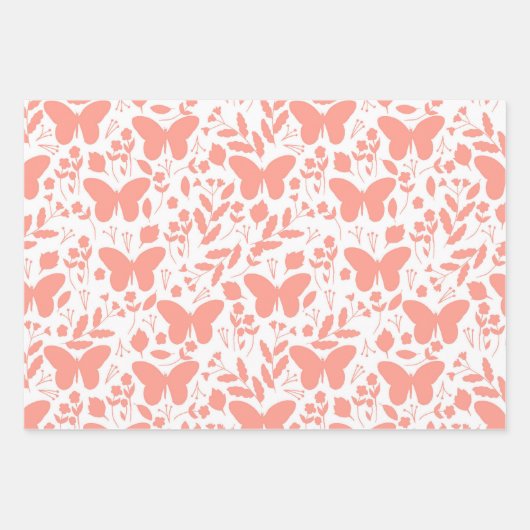 Pastel Butterfly Gelbe Blumen Geschenkpapier Set (Vorderseite 3)