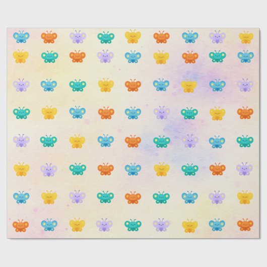 Pastel Butterfly Gift Wrap - Kawaii Wrapping Paper Geschenkpapier (Flach)