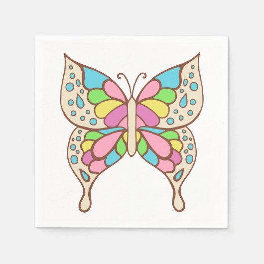 Pastel Butterfly Napkins Serviette (Vorderseite)