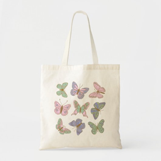 Pastel Butterfly Pattern Tragetasche (Vorne)
