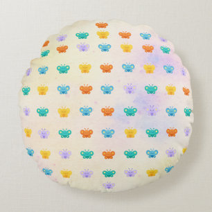 Pastel Butterfly Rundes Kissen