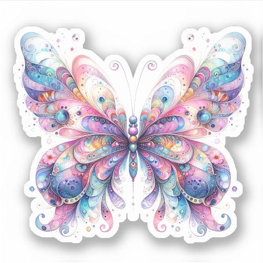 Pastel Butterfly Stickers Aufkleber (Vorderseite)